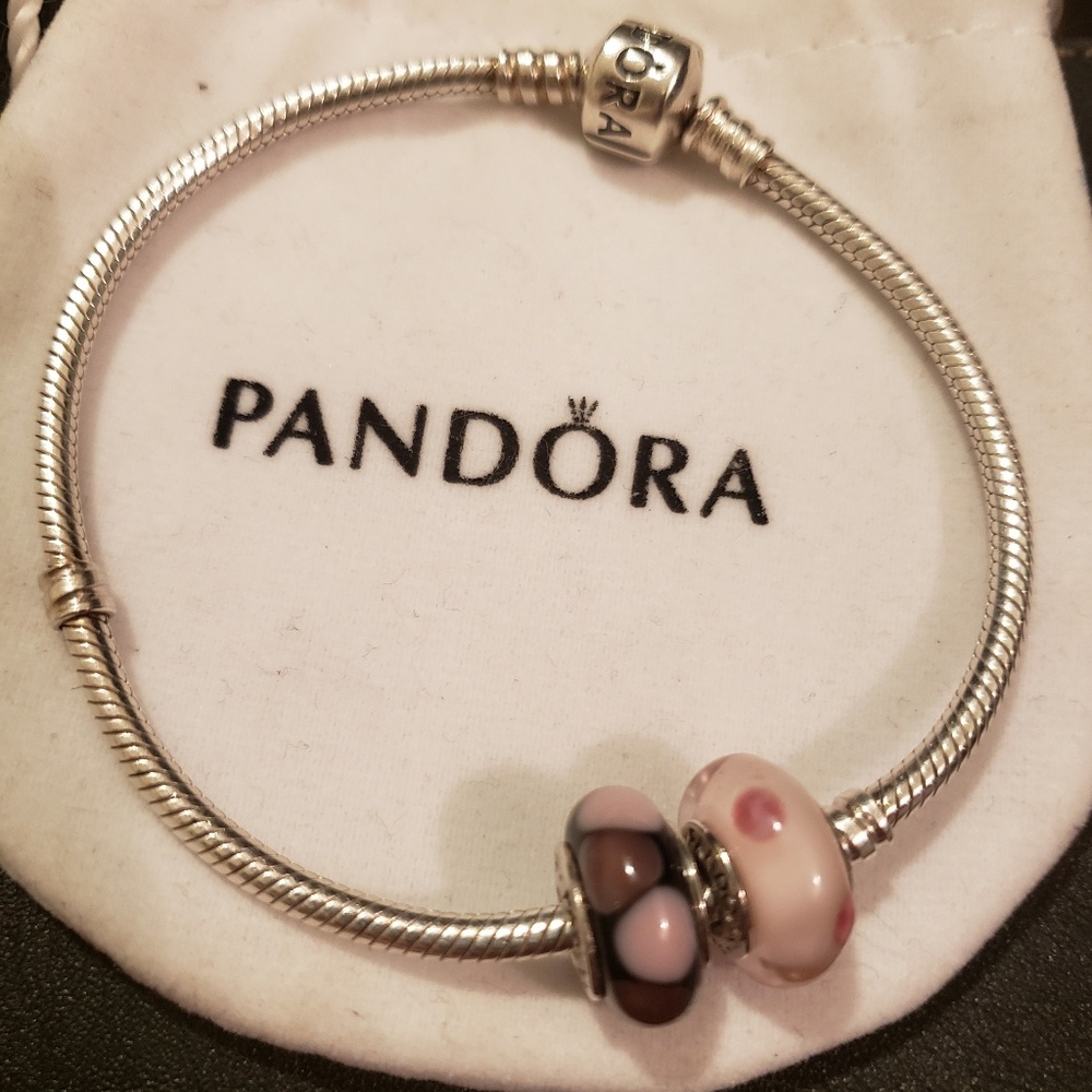 AUTHENTIC Pandora Bracelet & Murano Charms